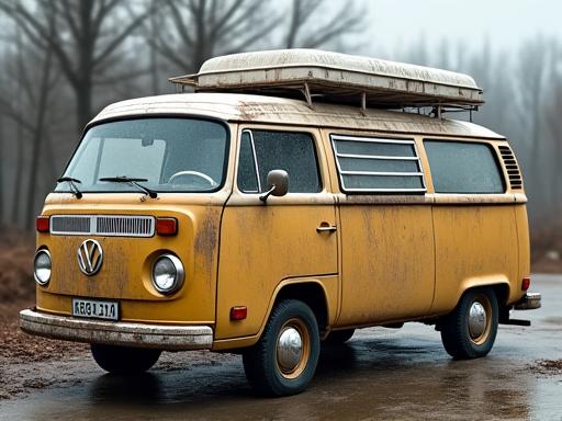 Ein stark verschmutzter Kombi vor der Wäsche